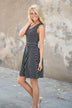 Climb the Ladder Black Stripe Dress