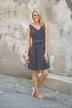 Climb the Ladder Black Stripe Dress