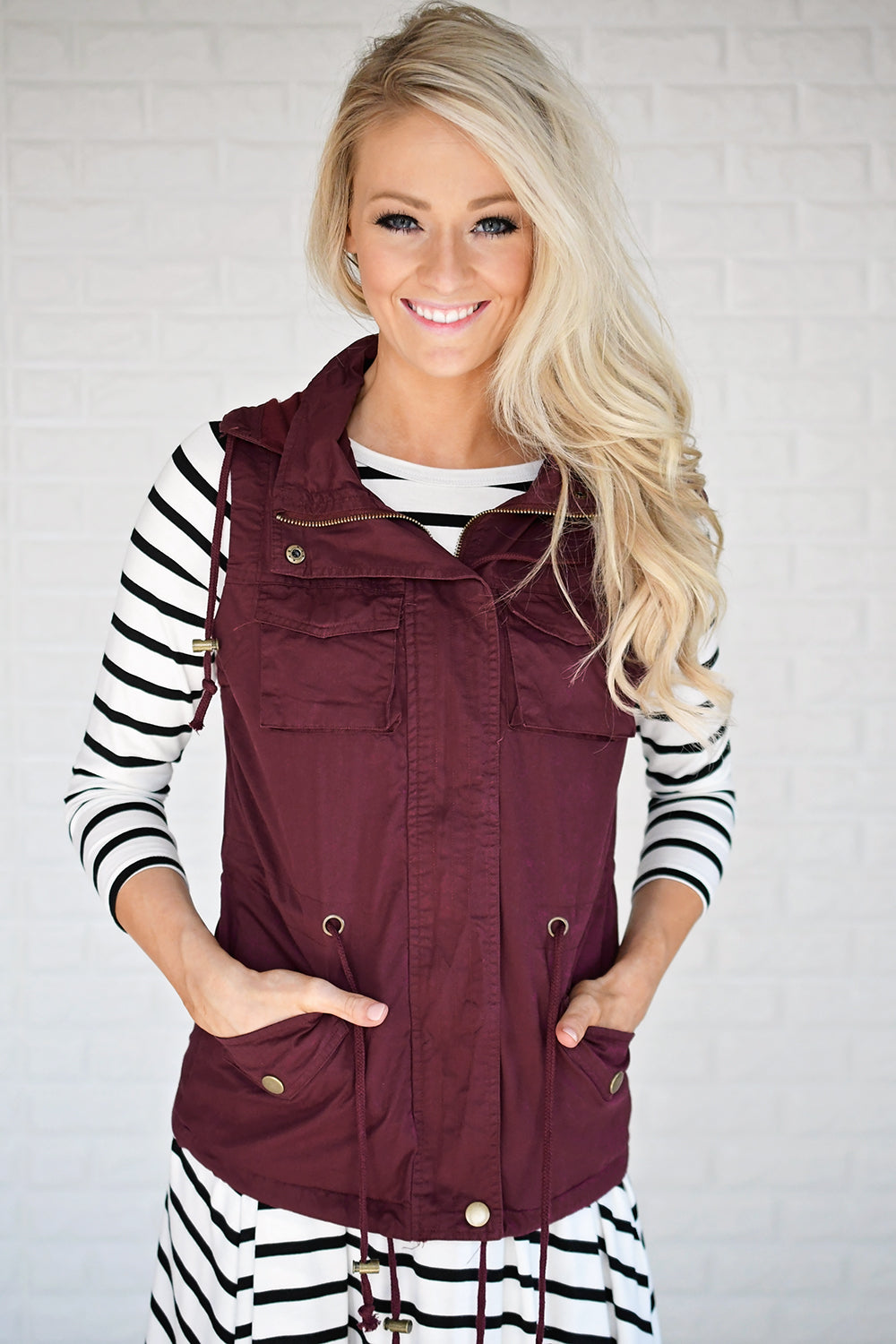 Essential Fall Vest - Burgundy