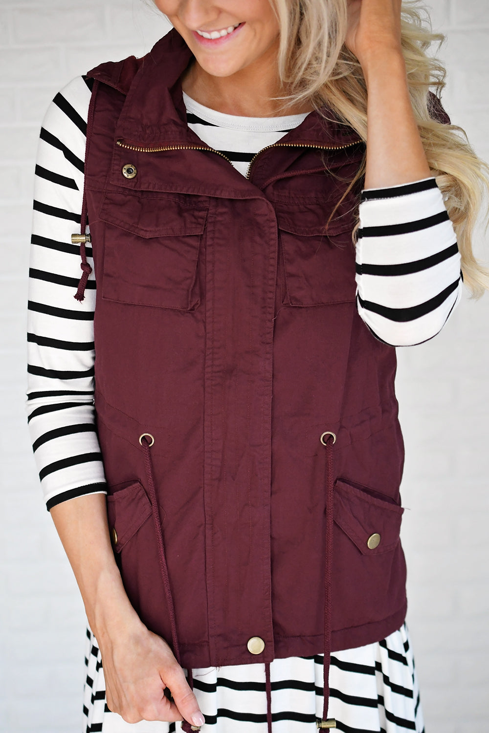 Essential Fall Vest - Burgundy