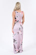Cherished Love Mauve Floral Maxi Dress