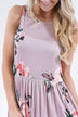 Cherished Love Mauve Floral Maxi Dress