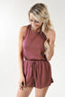 Maroon Drawstring Romper