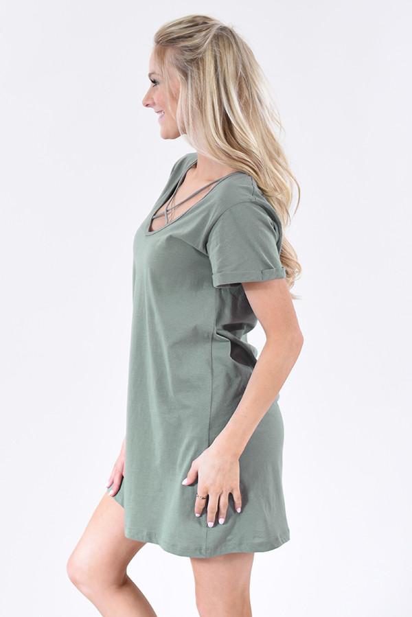 You're the One ~ Sage T-Shirt Dress