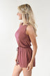 Maroon Drawstring Romper