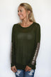 Leave a Little Sparkle Top - Olive