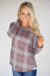Perfectly Plaid Long Sleeve Top ~ Shades of Pink
