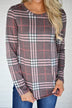 Perfectly Plaid Long Sleeve Top ~ Shades of Pink
