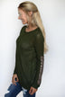 Leave a Little Sparkle Top - Olive