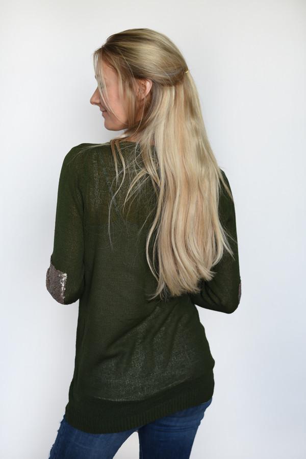 Leave a Little Sparkle Top - Olive