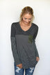 Olive & Black Pocket Top
