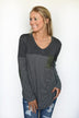 Olive & Black Pocket Top