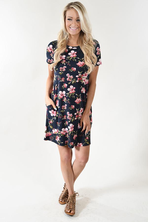 Be My Love Black Floral Dress