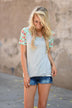 Mint Floral Sleeve Top