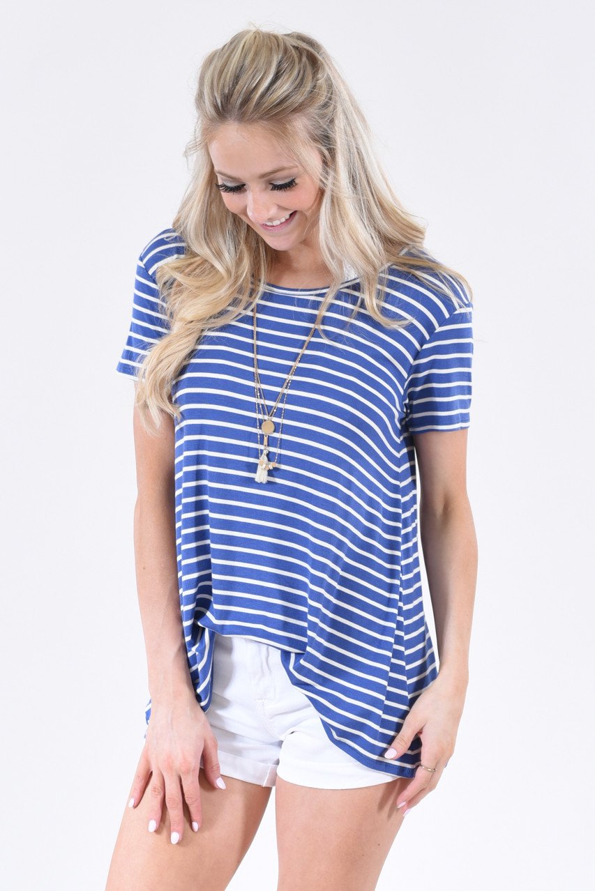 Going to the Navy Striped Top