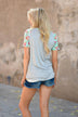Mint Floral Sleeve Top