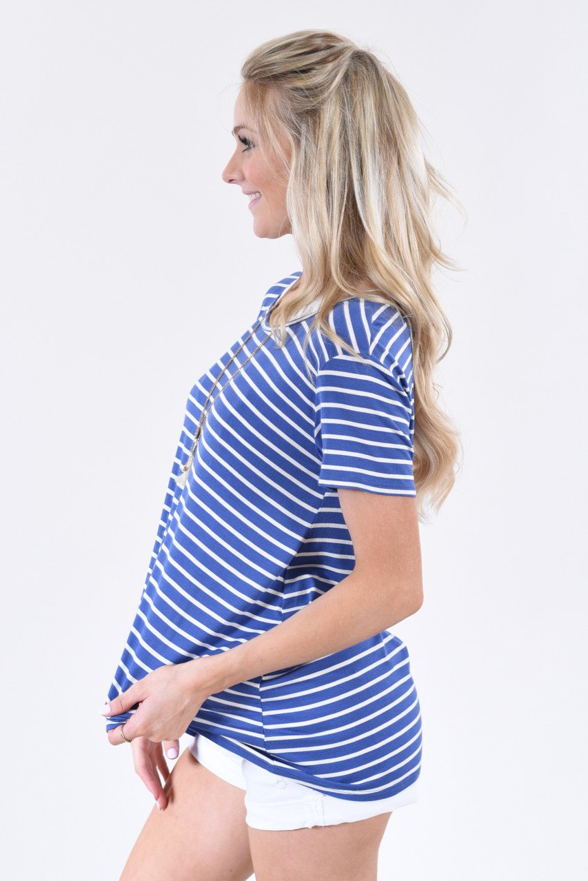 Going to the Navy Striped Top