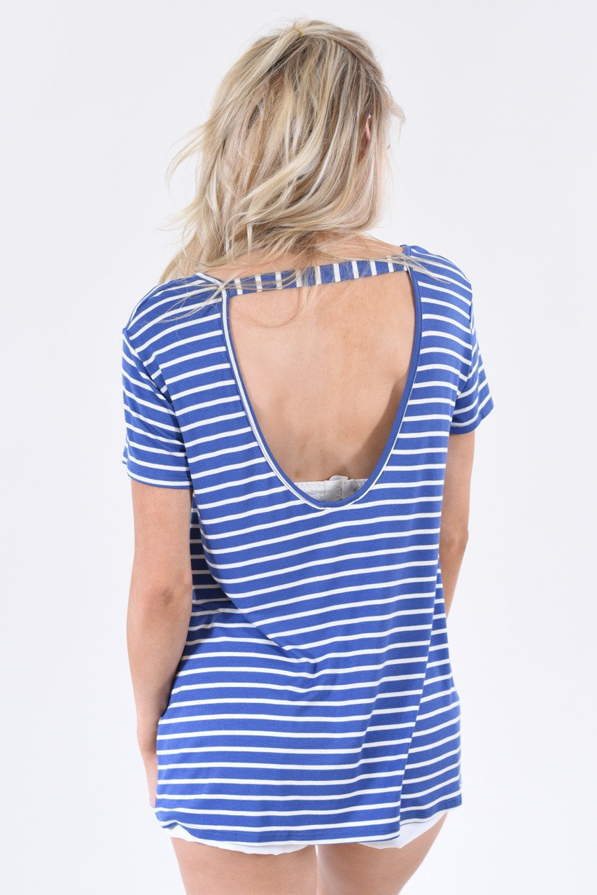 Going to the Navy Striped Top
