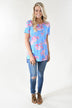 Hawaiian Fun Floral Top - Light Blue