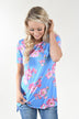 Hawaiian Fun Floral Top - Light Blue