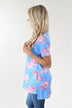 Hawaiian Fun Floral Top - Light Blue