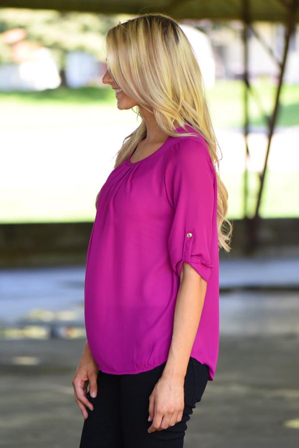 Magenta Sheer Top