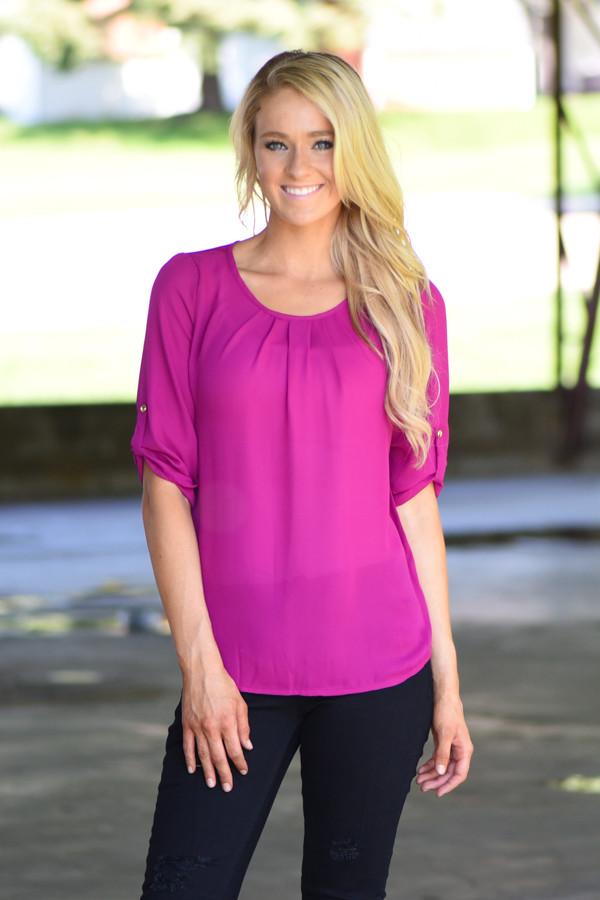 Magenta Sheer Top