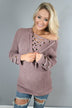 Purple Lace Up Sweater