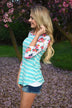 Crowd Pleaser Floral Top ~ Mint