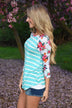 Crowd Pleaser Floral Top ~ Mint