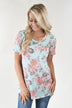 Vintage Wash Floral Top ~ Blue