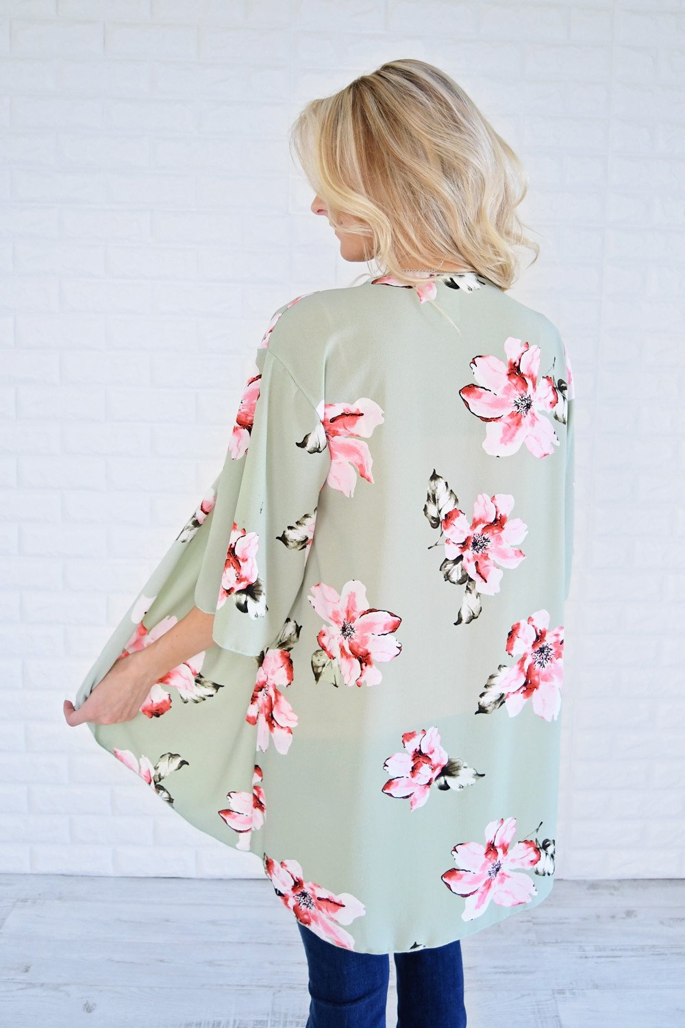 Mint Floral Kimono