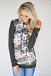 Camo & Floral Hoodie ~ Charcoal