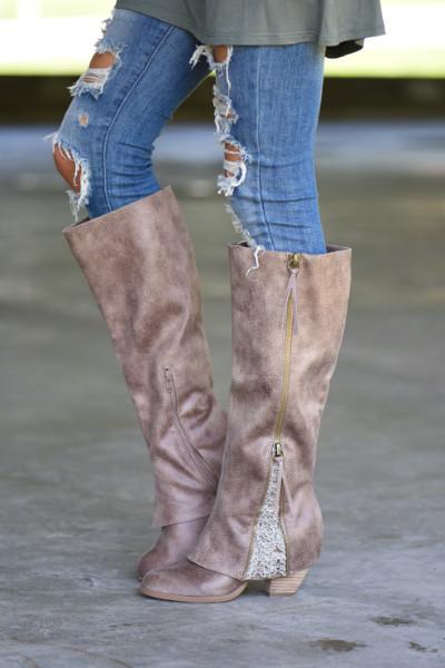 Sassy Classy in Taupe Boots