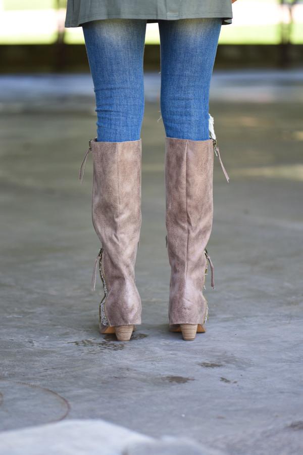 Sassy Classy in Taupe Boots