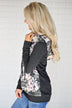 Camo & Floral Hoodie ~ Charcoal