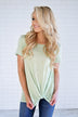 Light Green Knot Top