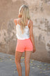 Neon Coral Shorts