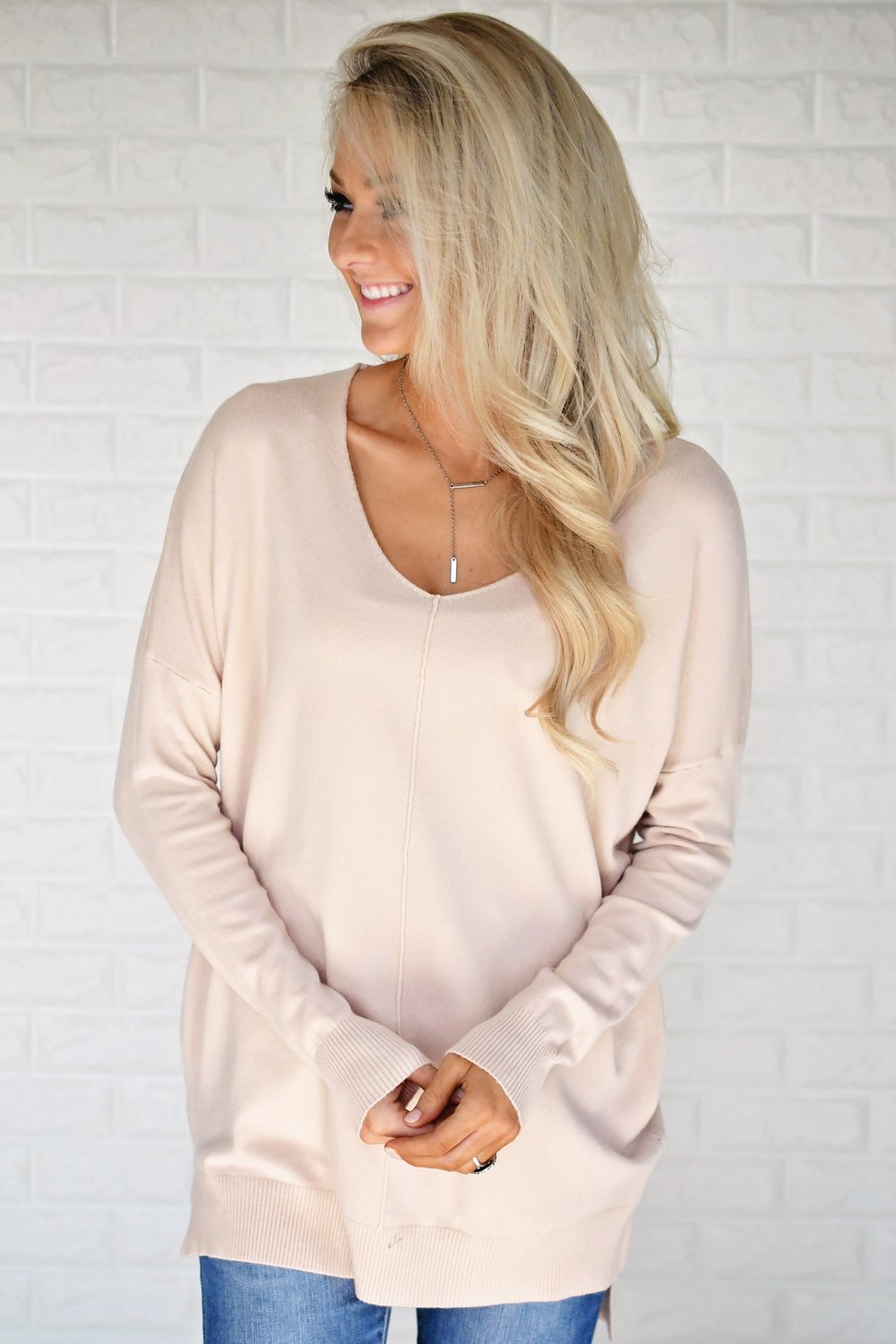 Hold On To Me Sweater ~ Blush