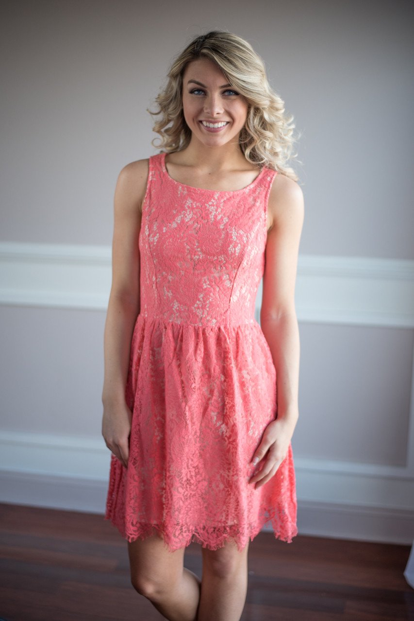 Light Coral Lace Dress