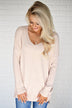 Hold On To Me Sweater ~ Blush