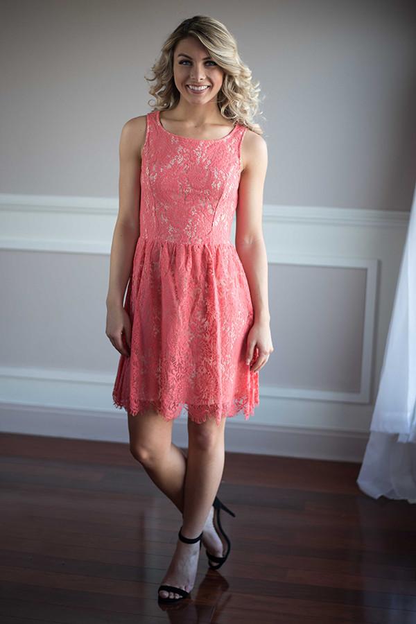 Light Coral Lace Dress