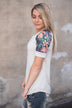 Spend the Day Floral Top Grey