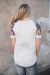 Spend the Day Floral Top Grey