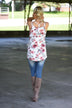Long Ivory Floral Tank Top
