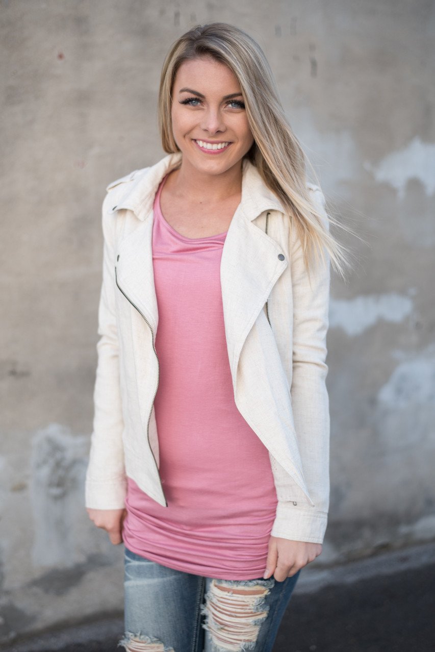 Cream Moto Jacket