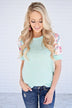 Feeling Pretty Mint Ivory Top