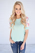 Feeling Pretty Mint Ivory Top