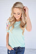 Feeling Pretty Mint Ivory Top