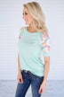 Feeling Pretty Mint Ivory Top